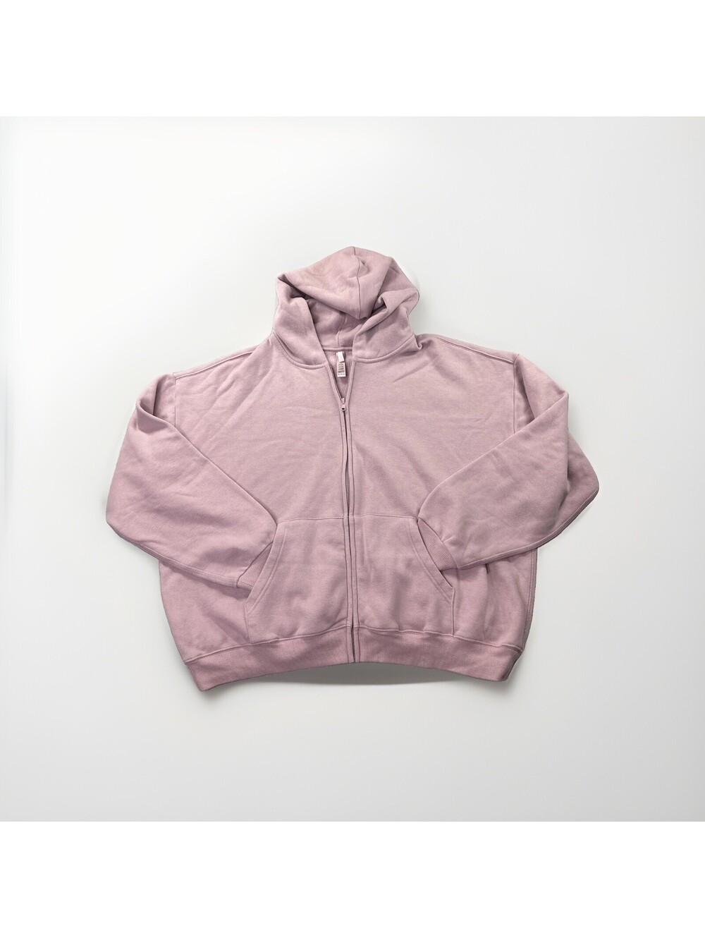 Skims Cotton Zip-Up Hoodie Pink XL Cozy Loungewear